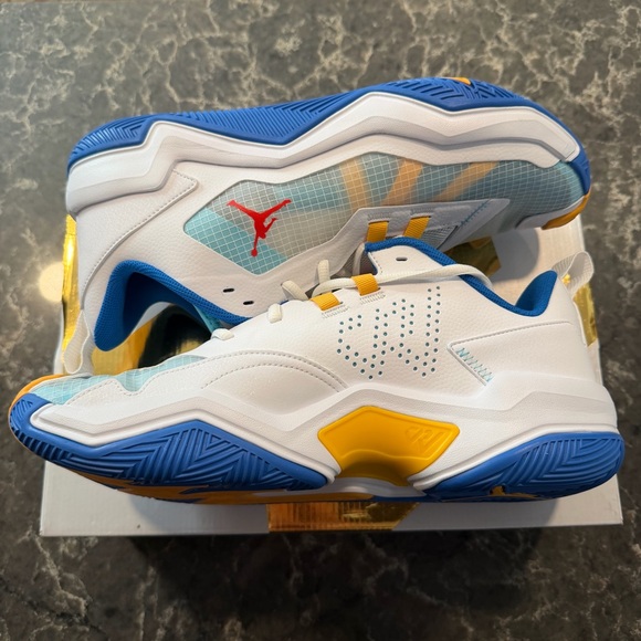 NEW Air Jordan Westbrook One Take 4- White/Chile Red-Lagoon Pulse (DO7193 164) - Picture 3 of 10